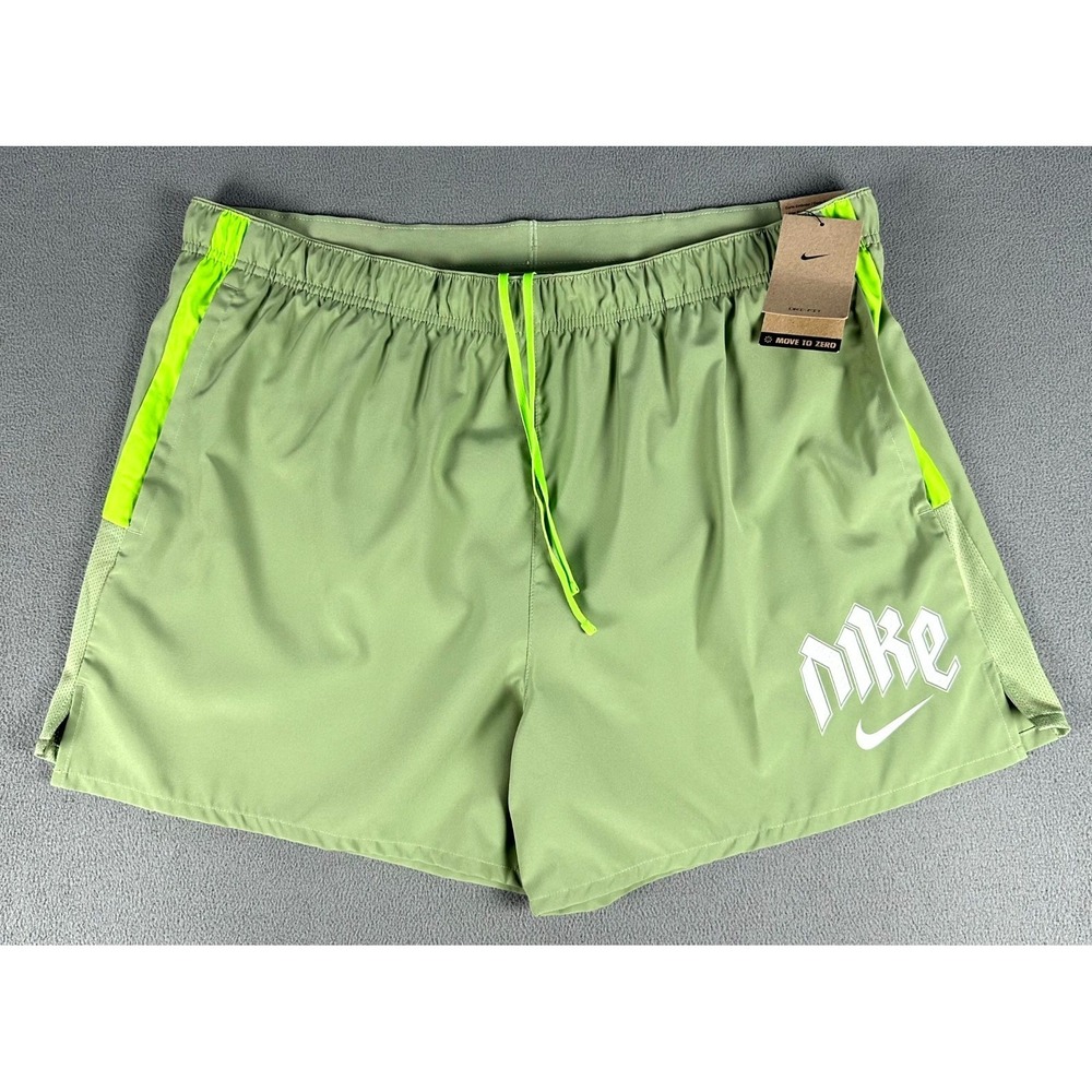 Nike Shorts 2XL Oil Green Dri FIT Run‎ Division Challenger 5" Running Lined New